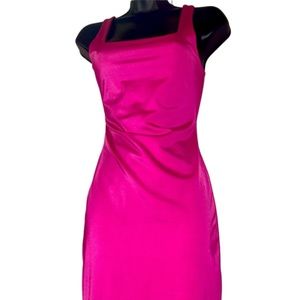Pink spandex midi dress